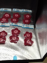 12 Packs Offray Stylish Accents Beaded Crochet Hot Pink Flower Fiber Paper Pink