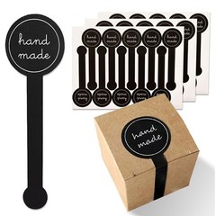 Handmade Stickers 100 Pcs/pack Black Long Strip Self Adhesive Decal Tag