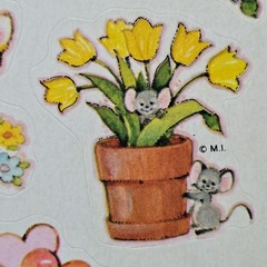 Rare 1980 Vintage Mark I Chicago SS25 Flowers Sticker Sheet Cute Animals Floral