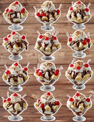 Ice Cream Sundae Vinyl Die Cut Stickers Set Scrapbooking Laptop Water Bottle