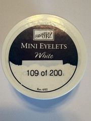 Stampin Up 109 pc WHITE Mini Eyelets 1/8 inch 3mm Hole Embellishment 2002