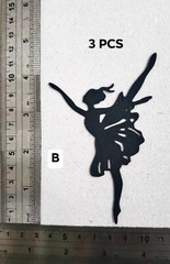 3 PCS. BALLERINA PAPER DIECUT FOR SCRAPBOOKING CARDMAKING EMBELISHMENT