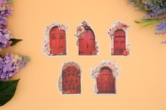 Flower deco door washi stickers | door Stickers color romantic flower stickers