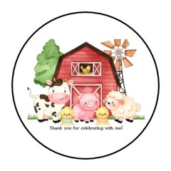 30 1.5″ FARM THANK YOU FAVOR LABELS ROUND STICKERS ENVELOPE SEALS