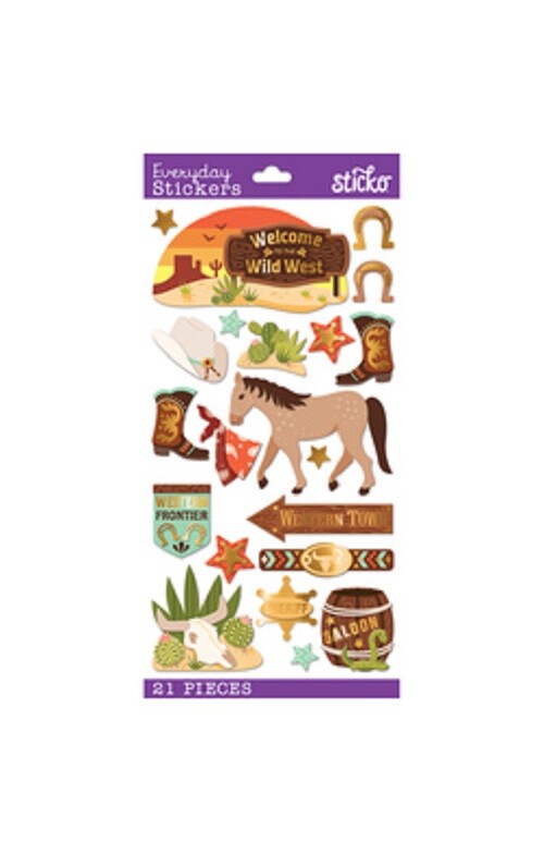 Stickers Crafts Western Welcome Wild West Horse Shoes Saloon Barrel Boots 3D