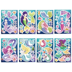 8/16PCS Creative Mermaid Sticker diy Notebook Handbook Sticker Material Sticker