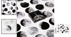 45PCS Waterproof Moon Phase Stickers for Scrapbooking & Personalization