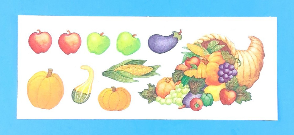 Vintage Creative Memories Cornucopia Fruits & Vegies Sticker Sheet Scrapbooking