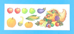 Vintage Creative Memories Cornucopia Fruits & Vegies Sticker Sheet Scrapbooking