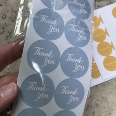 600 Pieces Blue 1.25” Blue Thank You Stickers & 288 7/8” Gold Thank You Labels