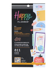 Happy Planner Classroom Brights Big Sticker 30 Sheets 811 Pieces