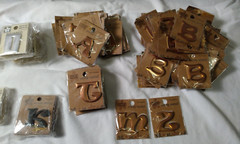 Huge Lot Scrapbooking Scrap Metal Letters Self Adhesive by Pressed Petals