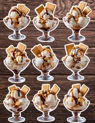 S’mores Ice Cream Die Cut Vinyl Stickers Set Scrapbooking Laptop Water Bottle