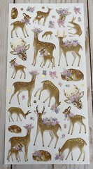 Stickers Deer Fawn Flowers Doe Buck Matte Finish Paper Decorate Foil Accents New