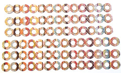 Distressed Circles Gold Foil Accent 6 pc 6″ x 1/2″ Cardstock Stickers