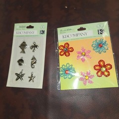 K&Company Scrapbooking Embellishments Lot 8 Packs Brads Metal Art Charms