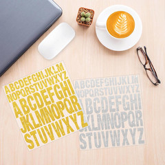 15 Sheets Letter Stickers Glitter Capital Letters Large Self-Adhesive Vinyl Alph