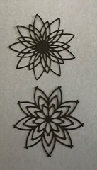 FLOWERS 2 designs die cut embellishments Choose Color 6 pcs 2-3/4″ x 2-3/4”