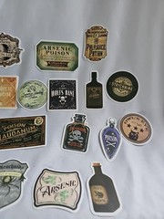 Lot Of Halloween Potion Bottle Label Stickers Journal Collage Apothacary Book