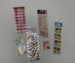 Vintage Sandylion Humbly Hallmark Iridescent Heart Ballon Scrapbook Stickers Set