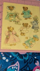 Vintage American Greetings Stickers Teddy Bears Clothes 1 Sheet READ