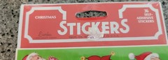 2 Vintage 80s Eureka Christmas Stickers SEALED Retro cute kids words Stick ons