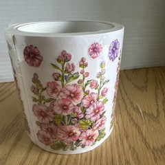 PSX Designs Pink Cottage Sticker Roll Hollyhocks Stickers Vintage Flowers
