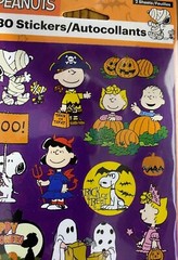 Peanuts Halloween Stickers Snoopy New Sealed 2 sheets Free Ship