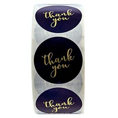 Navy Gold Foil Thank You Stickers – 1000 Round Gratitude Labels for Weddings, Gi