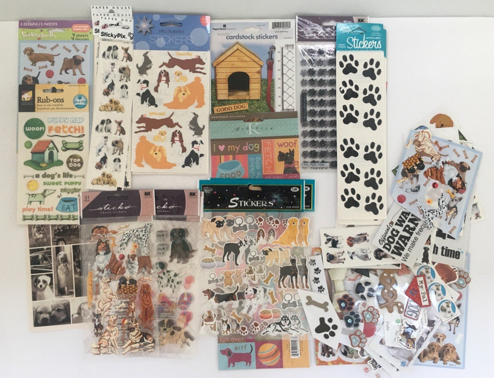 Lot of 20+ Dog Sticker Sheets New Nicole Sticko StckyPix Cardstock & Others