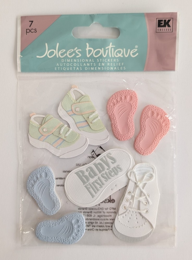 RARE Jolee’s Baby’s First 1st Steps Shoes Footprints Scrapbooking Stickers