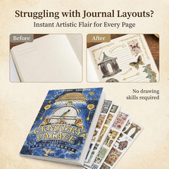 Aesthetic Sticker , 30 Sheets Matte & Tactile Finish – Vintage Journaling Scrapb