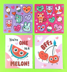 AGC Valentine’s Day Love Mini Sticker Sheet Set Of 4 Scented Style 1