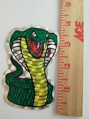 VTG 4″ COBRA Prism Vending Machine Sticker 1980s 1990s Venomous Snake Prismatic