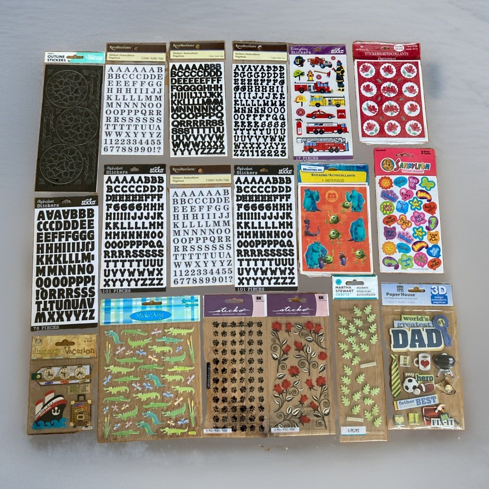 Lot Of 18 NOS Vintage Pkgs Of Stickers Asst Brands + Themes #3