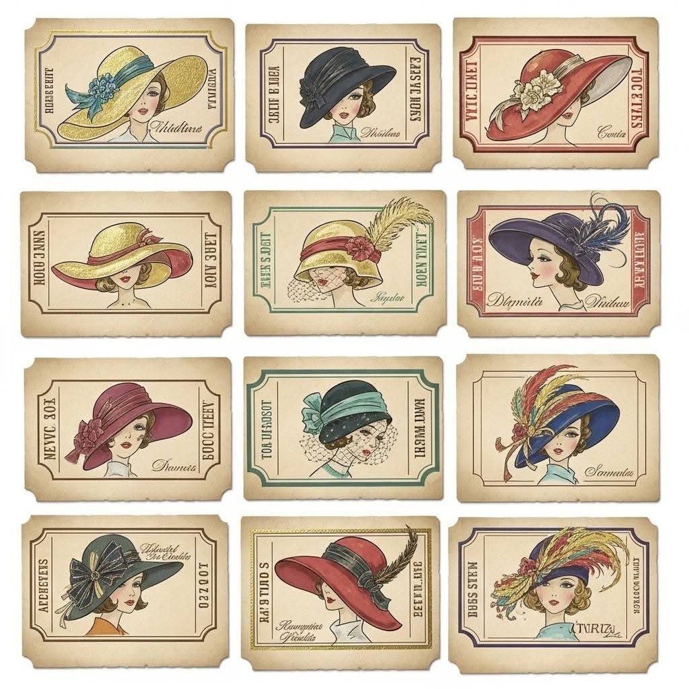 Hat Tickets Junk Journal Scrapbook Choose A Set