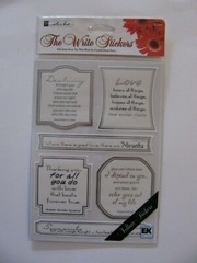 Sticko THE WRITE STICKERS VELLUM LOVE 6 Pieces NIP