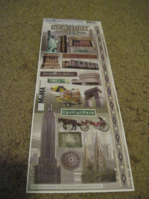 Scrapbooking Stickers Cardstock Paper House 13″ New York Hot Dog Cart Carriage