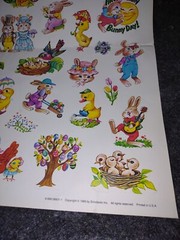 Extremely RARE 1985 EASTER SPRING STICKERS Yuri Salzman USA 17X11 FULL SHEET