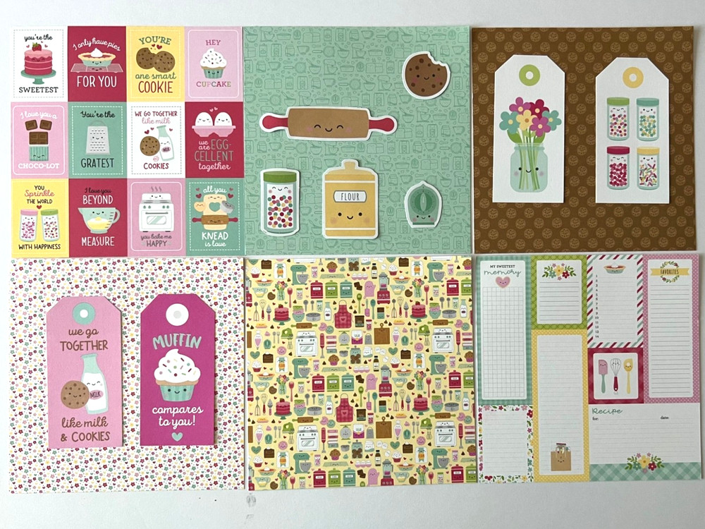 K167 – BAKE ME HAPPY MADE WITH LOVE 6X6 SCRAPBOOK CARD KIT WITH DIECUTS