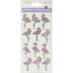 Crafts FIT Stickers 3D Foil Stained Glass Look Flamingos Multi-Colors