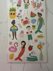 Pebbles Accent Stickers Swimming Fun ~ Floats Fruit Crabs Flowers Scrapbooking