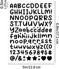 10 Sheets 0.5 Inch Vinyl Letter Stickers, 1120 Alphabet and Number Stickers for