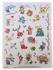 Vintage 90s Current Suzy’s Zoo Christmas XL Scrapbook Sticker Sheet – 900017