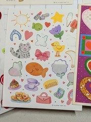 Mixed Lot Partial Sheets – Vintage Stickers Hearts Valentines 1980s