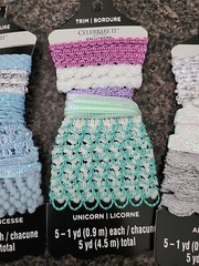 Fabric Ribbon Lot: Princess/Unicorn/Angel Crafting Lot of 3