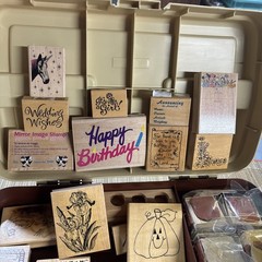Over 175pc Mixed Lot of Rubber Stamps For Crafting Scrapbooking in Organizer