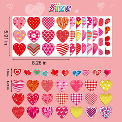 496PCS Valentine’S Day Heart Stickers for Kids, Classroom Gifts, Crafts