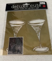 Deluxe Cuts Laser Cuts Champagne Glasses Bubbles Wedding Celebrate New Years NIP