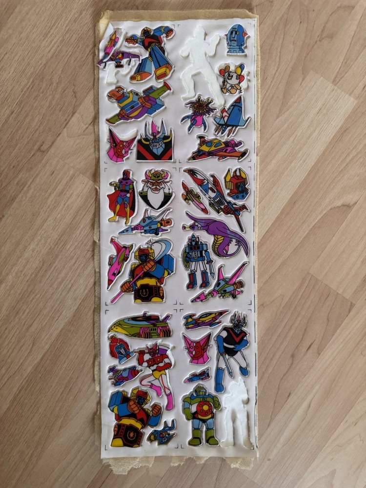 Vintage 80s Puffy Stickers Space Robots Aliens Spaceship Anime Transformers